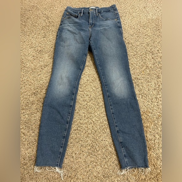 Good American Denim - Good American Medium Blue High-Rise Skinny Jeans Women's Size 8/29 Cotton Blend